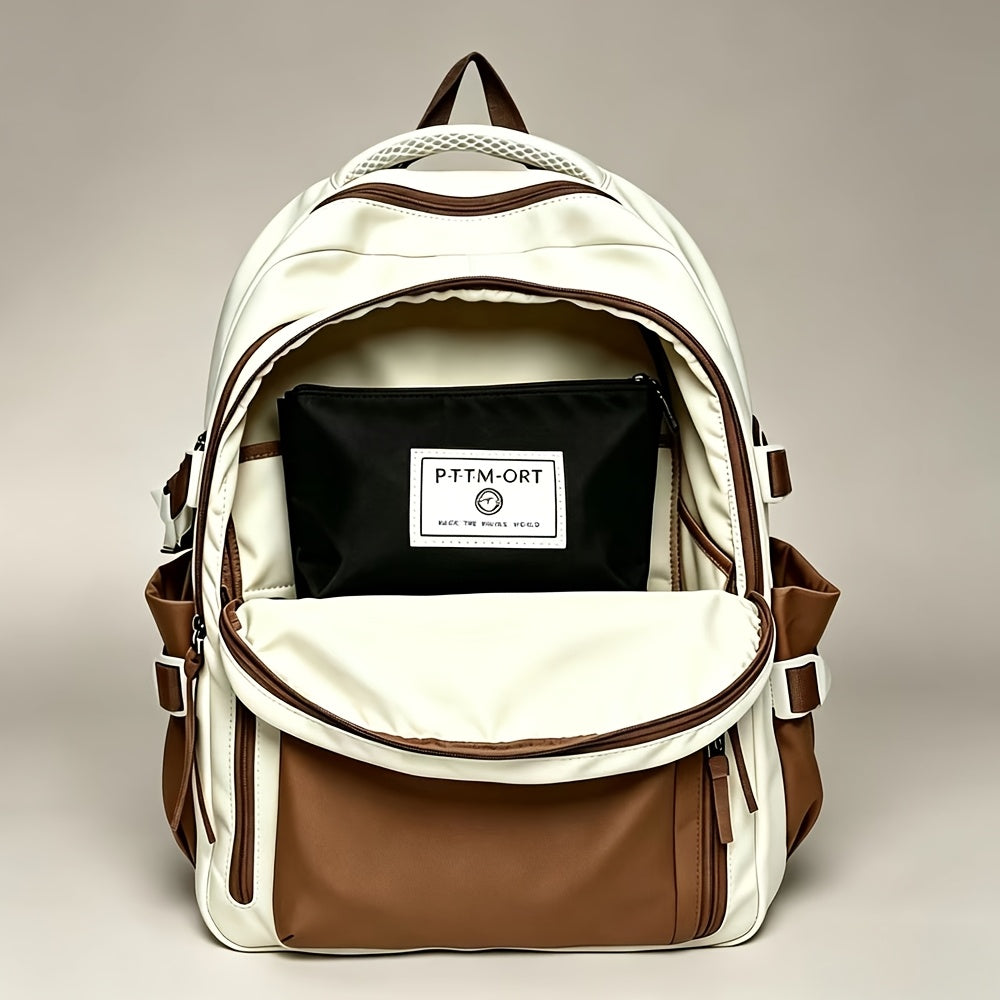 Ensemble de sac à dos de voyage grande capacité pour homme, sacoche pour ordinateur portable en nylon durable à compartiments multiples avec sangles réglables pour les voyages d'affaires et le campus – Combinaison sac à dos et sac à bandoulière
