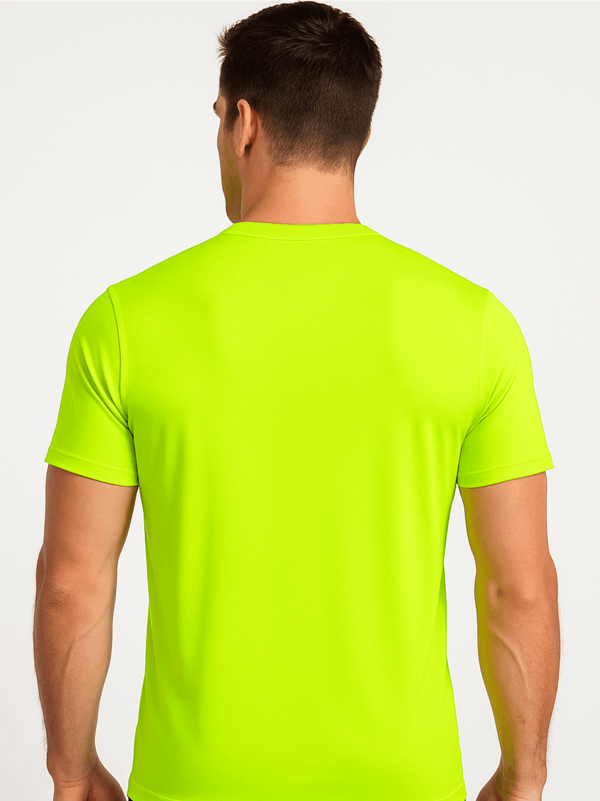 Lot de 5 chemises de travail de sécurité pour hommes UPF 50+ – T-shirts de performance respirants à séchage rapide pour les travaux en extérieur, jaune fluorescent haute visibilité, S-XXXL, cadeau pour papa