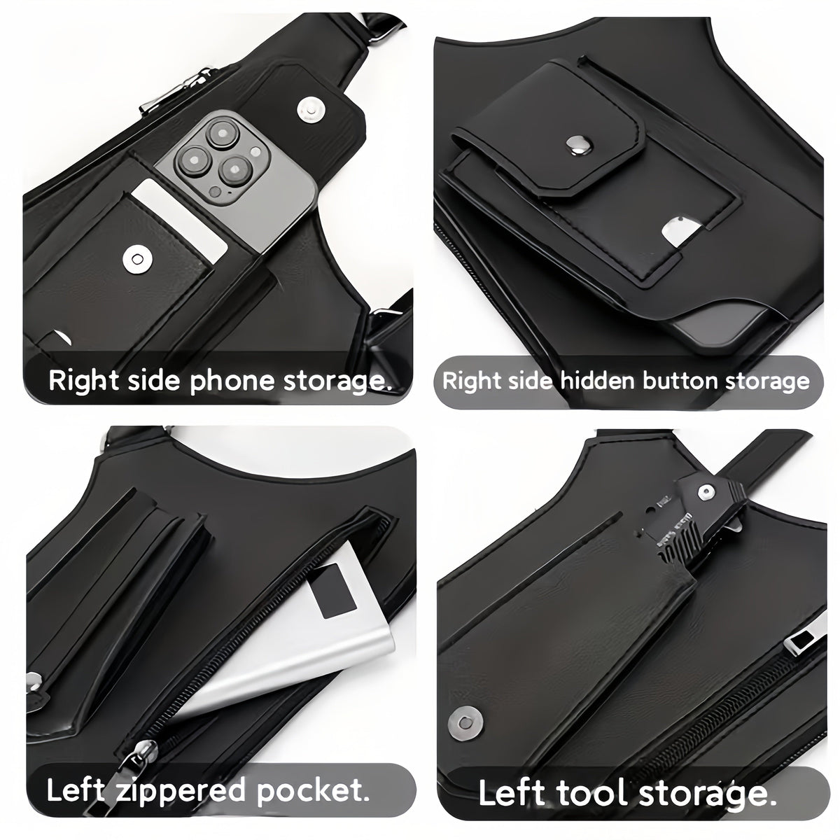 Sac de poitrine vintage pour homme - Sac à dos gilet léger pour l'extérieur avec support de téléphone mains libres pour le cyclisme, la randonnée, la course à pied et le fitness, cadeau pour petit ami, mari, papa