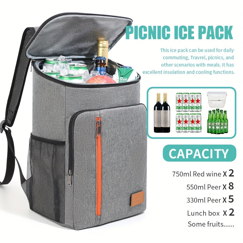 Sac à dos isotherme extra large, peut contenir plus de 30 canettes, sac à bandoulière étanche pour hommes et femmes, parfait pour le camping, le barbecue, la plage, le pique-nique et la randonnée – Compatible avec les pains de glace