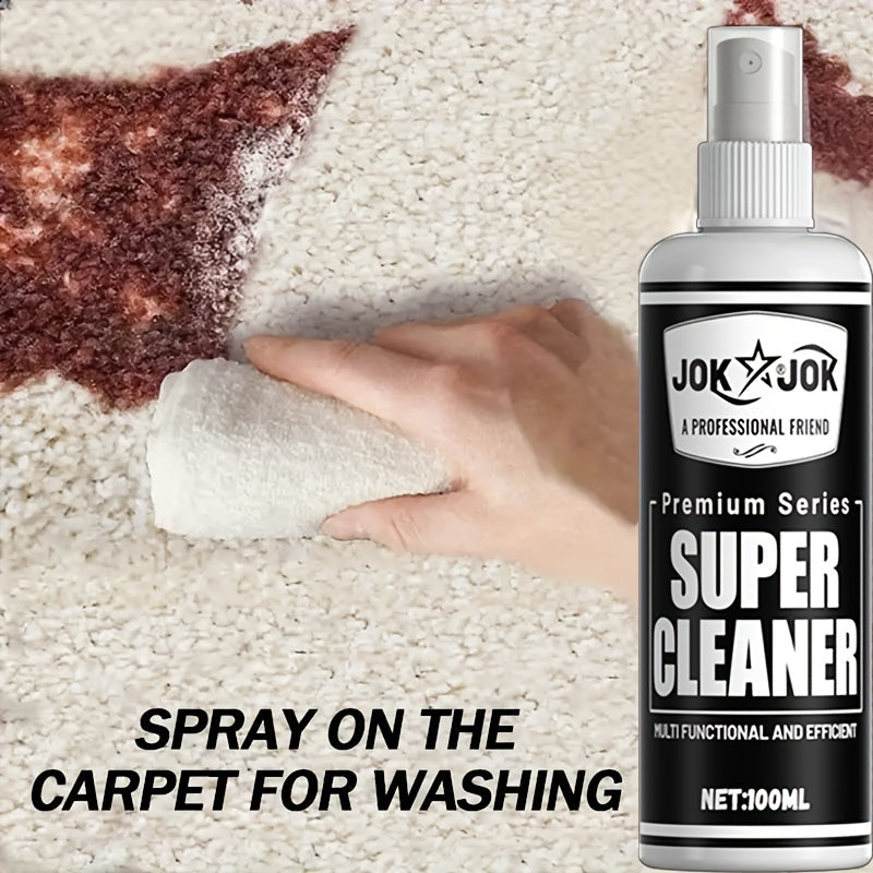 Spray détachant pour tissus et tapis 100 ml – Nettoyant et désodorisant pour tissus d'ameublement à action rapide sans rinçage pour canapés, rideaux, literie, tapis et intérieurs de voiture, serviette incluse