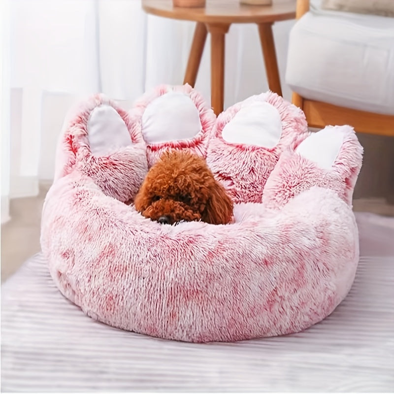 Panier pour animaux en forme de patte d'ours, peluche douce et chaude, lit douillet façon canapé rembourré pour chiens et chats, 6 couleurs : gris, rose, café, tailles M, L, XL, XXL, XXXL, lit d'hiver confortable pour chien et chat