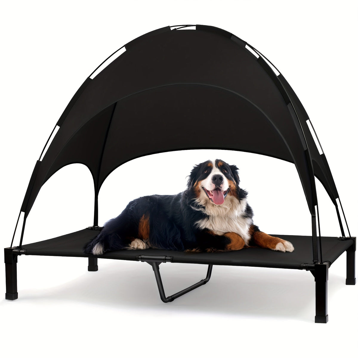 Elevated Dog Bed with Removable Canopy Shade Tent β Portable Raised Outdoor Cooling Pet Cot for Dogs & Cats, Breathable Mesh, Lightweight Foldable Design for Camping, Yard & Patio