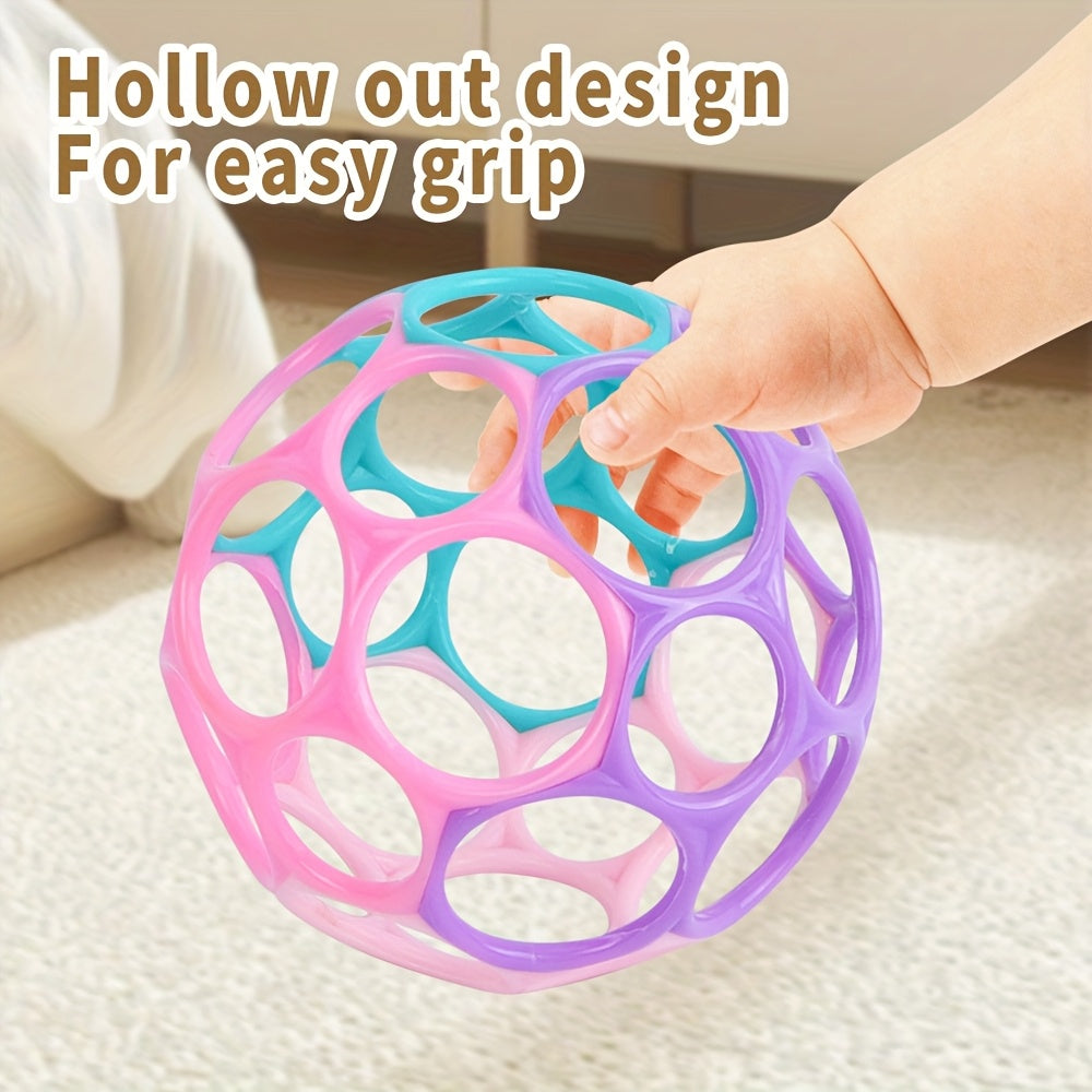 Balle de préhension pour bébé, ensemble de 4 couleurs, design souple ajouré, jouet de préhension pour nourrissons, balle sensorielle pour exercer la souplesse de bébé, jouet de développement de la motricité fine, cadeau pour nourrissons et tout-petits