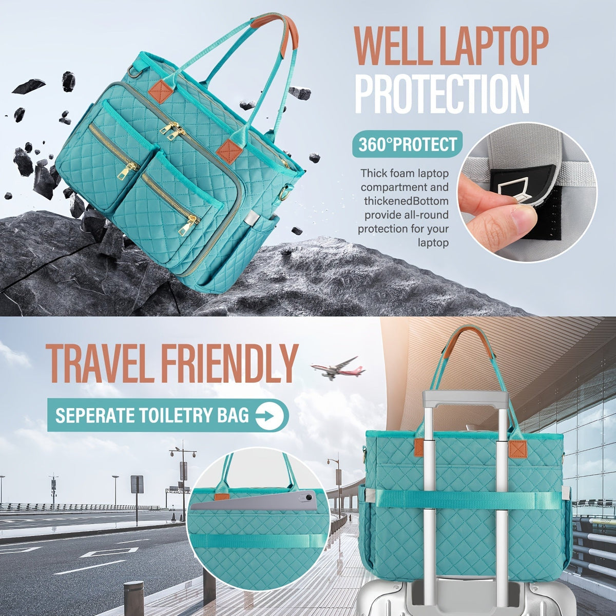 Sac fourre-tout à motif losanges pour femme – Sac de travail pour ordinateur portable à compartiments multiples, sac de banlieue résistant à l'usure pour enseignante, sac à bandoulière professionnel élégant pour le bureau, l'école et les voyages