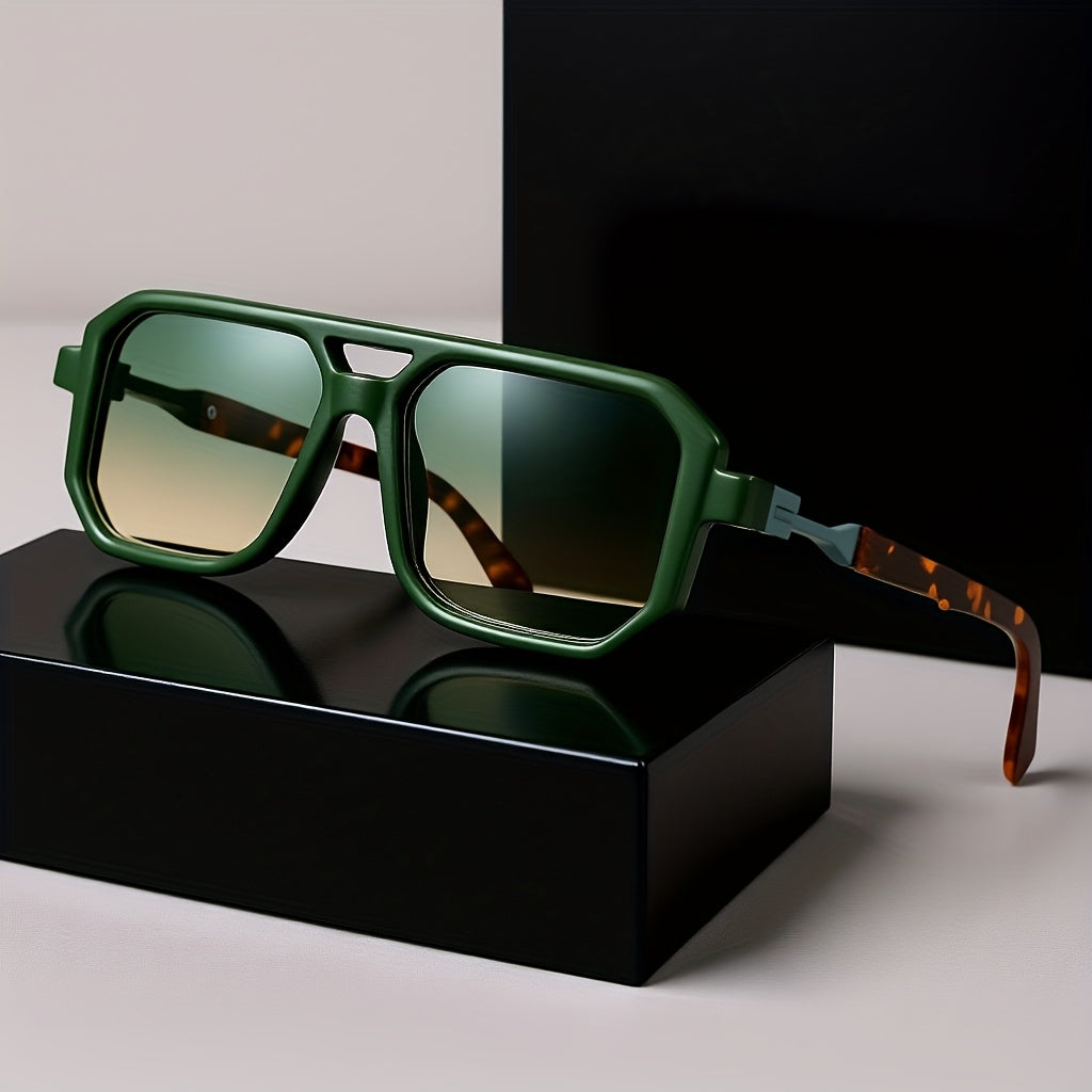Lunettes de soleil unisexe à monture carrée oversize, protection UV, branches rétro écailles de tortue, pour hommes et femmes, voyage, plage, usage quotidien, inclut étui et chiffon de nettoyage, 6 couleurs