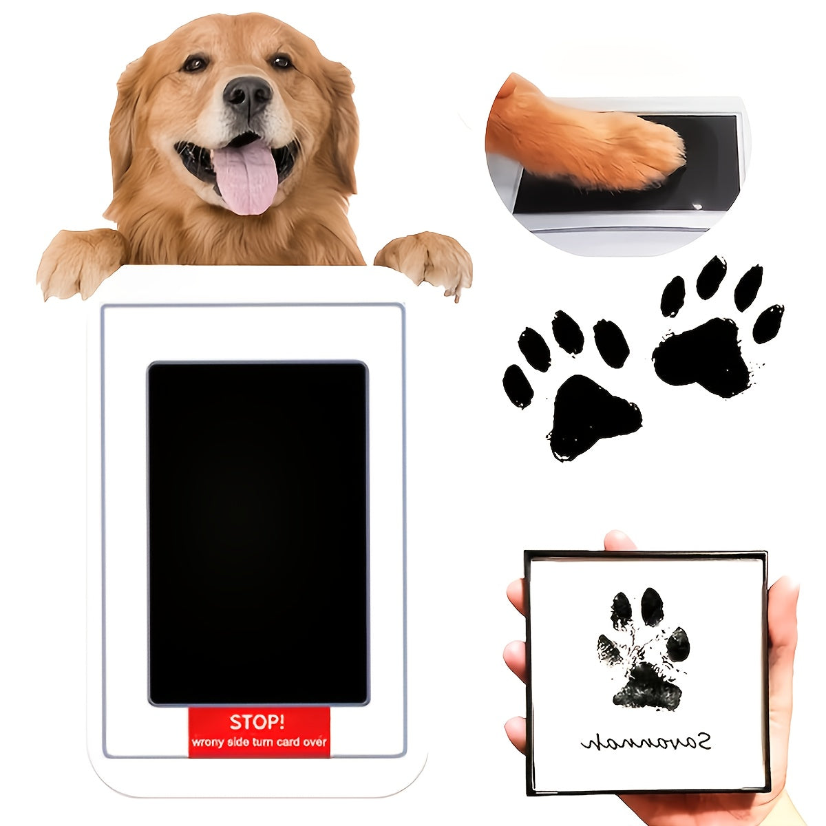 Kit tampon encreur pour empreintes de pattes de chiens et chats – Lot de 3 tampons encreurs noirs à séchage rapide, souvenir durable pour nouveaux propriétaires d'animaux, visites chez le vétérinaire et cadeaux commémoratifs