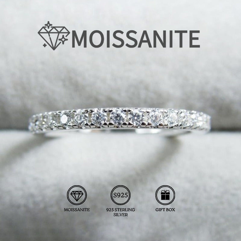 Bague pour femme en argent sterling 925 avec moissanite de 0,1 ct, taille ronde – Alliance vintage style hip-hop plaquée rhodium, tailles 5 à 10, bague de fiançailles et d'anniversaire