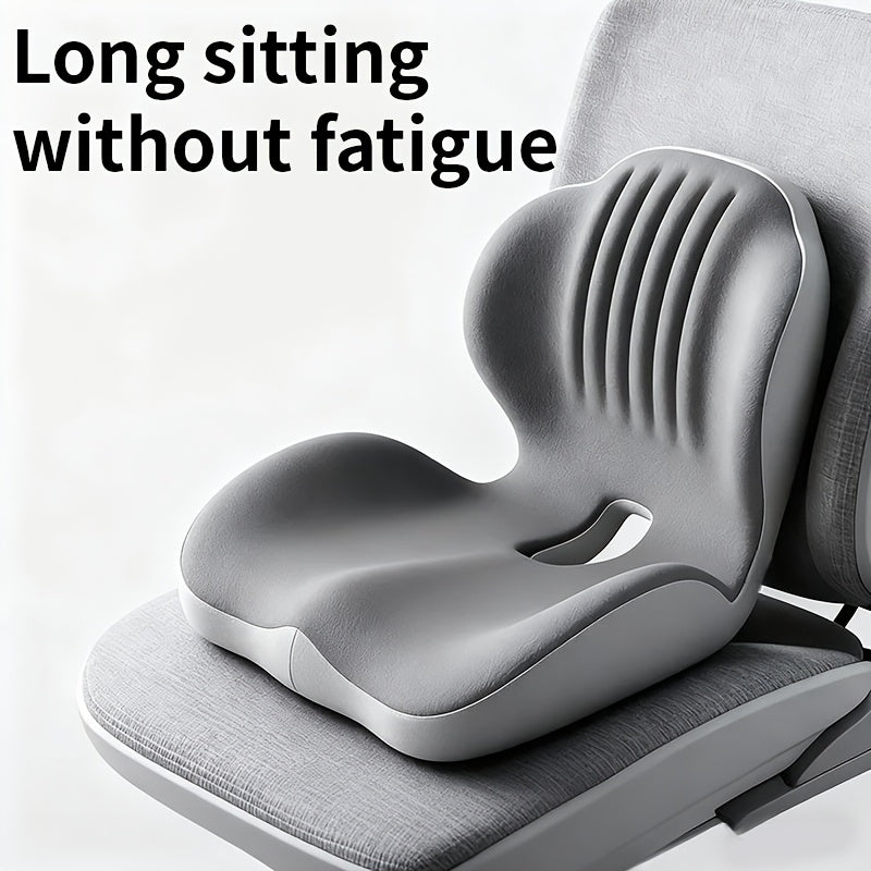 Coussin de siège ergonomique en mousse à mémoire de forme avec soutien lombaire et design creux respirant – Coussin de coccyx confortable pour chaise de bureau, siège auto, position assise prolongée, unisexe