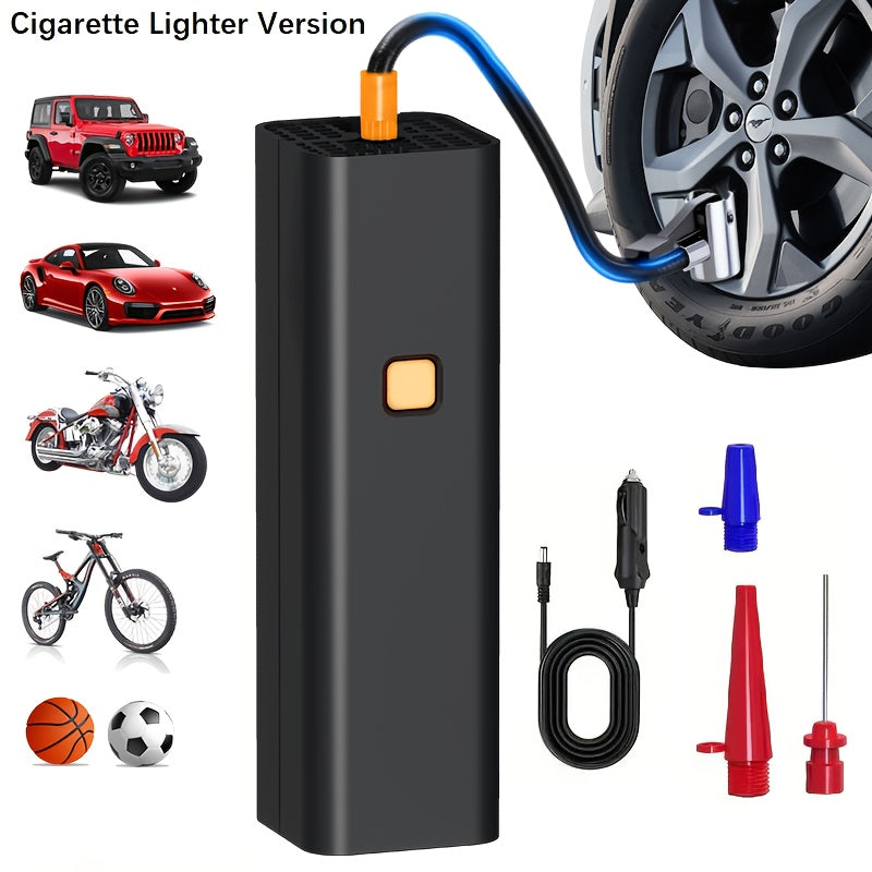Compresseur d'air portable pour pneus de voiture, vélo, moto et ballons, manomètre numérique, arrêt automatique, versions USB et allume-cigare disponibles