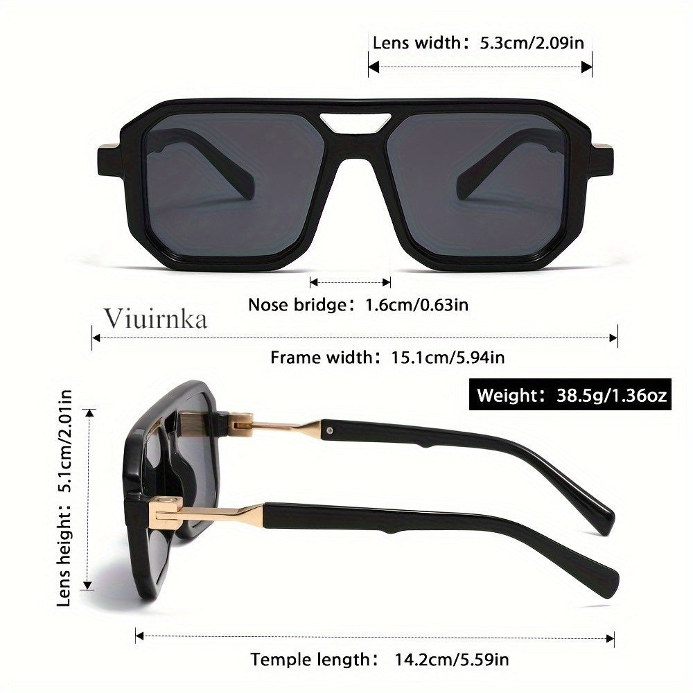 Lunettes de soleil unisexe à monture carrée oversize, protection UV, branches rétro écailles de tortue, pour hommes et femmes, voyage, plage, usage quotidien, inclut étui et chiffon de nettoyage, 6 couleurs