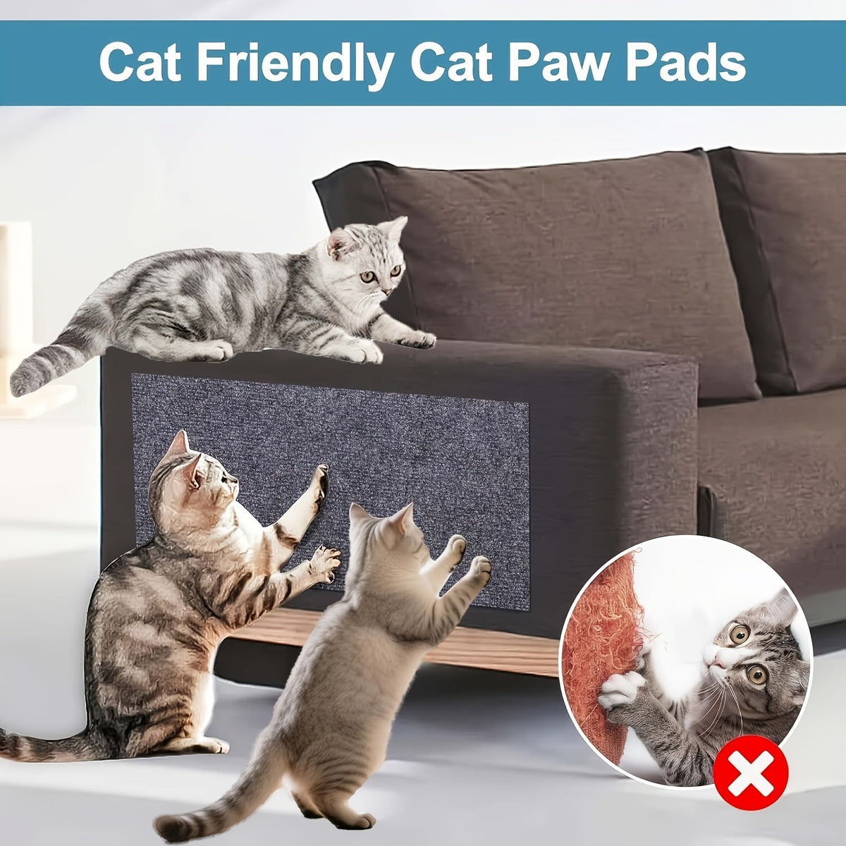 Griffoir autocollant pour chat pour mur et canapé – Protection de meubles durable, facile à coller, protection longue durée pour chats d'intérieur, idéal pour les cadeaux de fête
