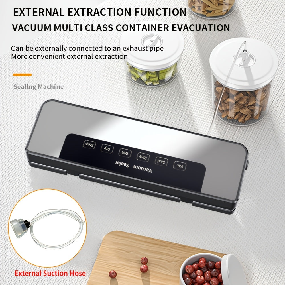 Machine de mise sous vide 65 KPA 6-en-1 avec 40 sacs gratuits – Modes humide et sec, scelleuse sous vide automatique pour la conservation des aliments, appareil professionnel et domestique avec tuyau externe