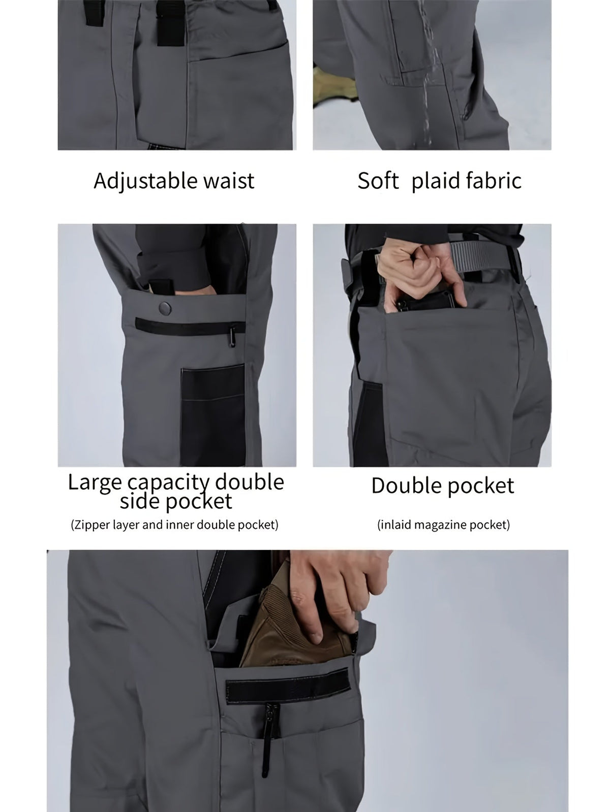 Pantalon cargo tactique pour homme, séchage rapide, léger, multi-poches, pour randonnée, plein air, travail, S-XXXL, noir, gris, vert, marron, coupe droite, pantalon utilitaire