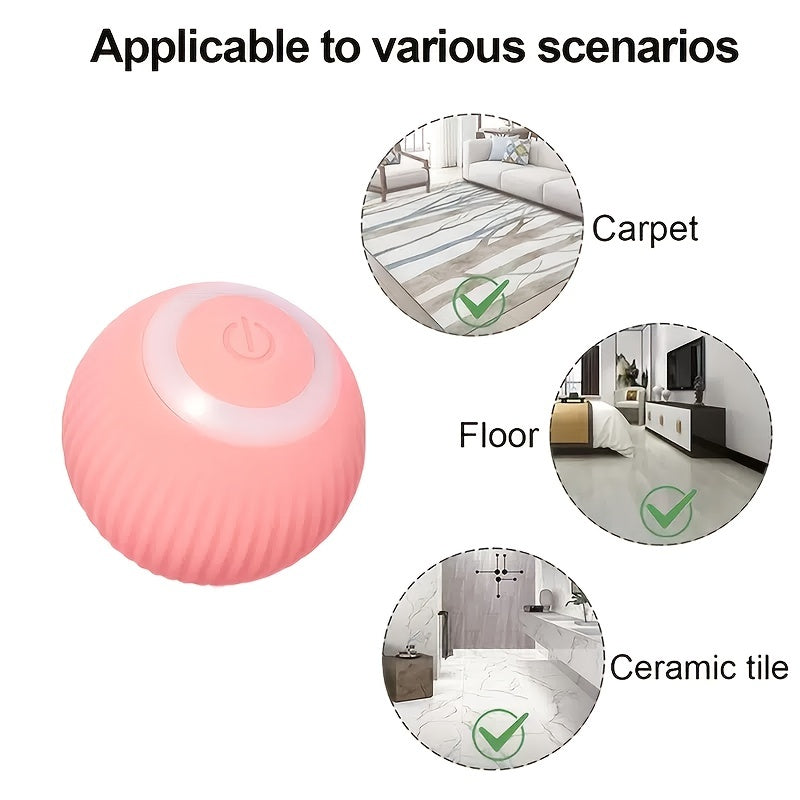 Jouet intelligent et automatique pour chat en forme de balle roulante – Batterie rechargeable 150 mAh, balle interactive auto-motrice pour des heures de jeu et d'exercice en intérieur, jouet électronique pour chaton