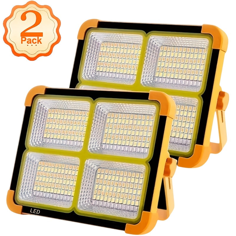 Projecteur de travail LED solaire 2000 lumens avec crochet magnétique – Double charge solaire et USB, projecteur rechargeable à luminosité réglable pour le camping, la randonnée et l'usage extérieur – Disponible en packs de 1, 2, 6 et 10 unités