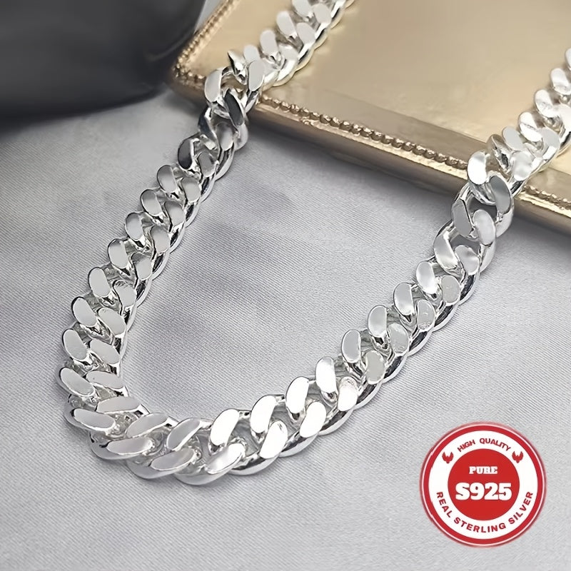 Collier chaîne cubaine pour homme en argent sterling 925 – 6 mm et 10 mm de large, 18 à 24 pouces, chaîne à maillons épais faite à la main, bijou durable pour le quotidien et les occasions spéciales