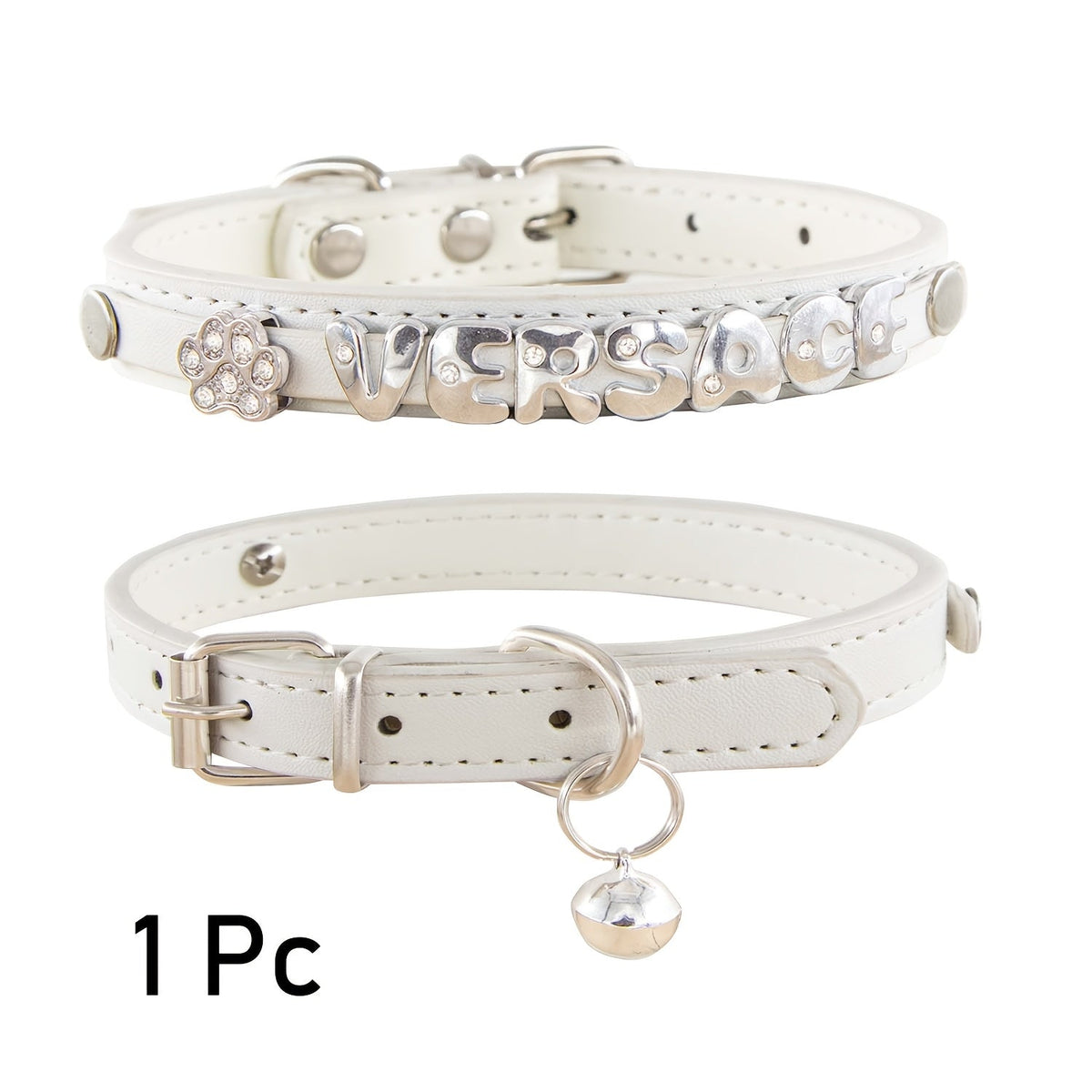 Collier pour chat et chien en similicuir personnalisé avec médaille, collier d'identification sur mesure pour petits et moyens chiens et chats, collier réglable pour animal de compagnie avec breloque exquise, 11 couleurs du XS au M