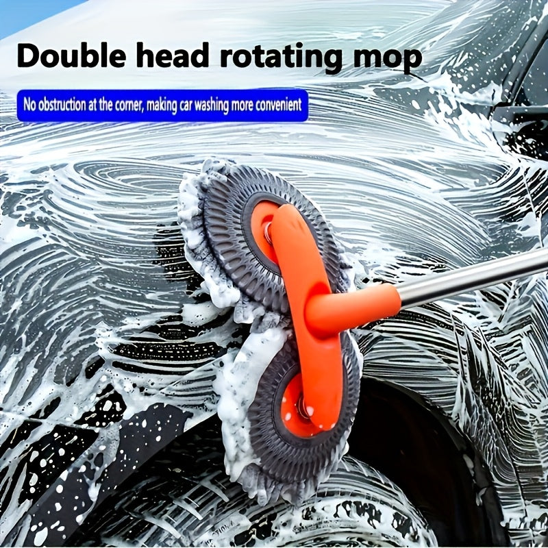 Ensemble balai et brosse de nettoyage pour voiture en microfibre réglable – Balai de lavage à manche télescopique pour voitures et camions, brosse en microfibre douce pour un nettoyage extérieur sans rayures, une brillance impeccable à chaque fois