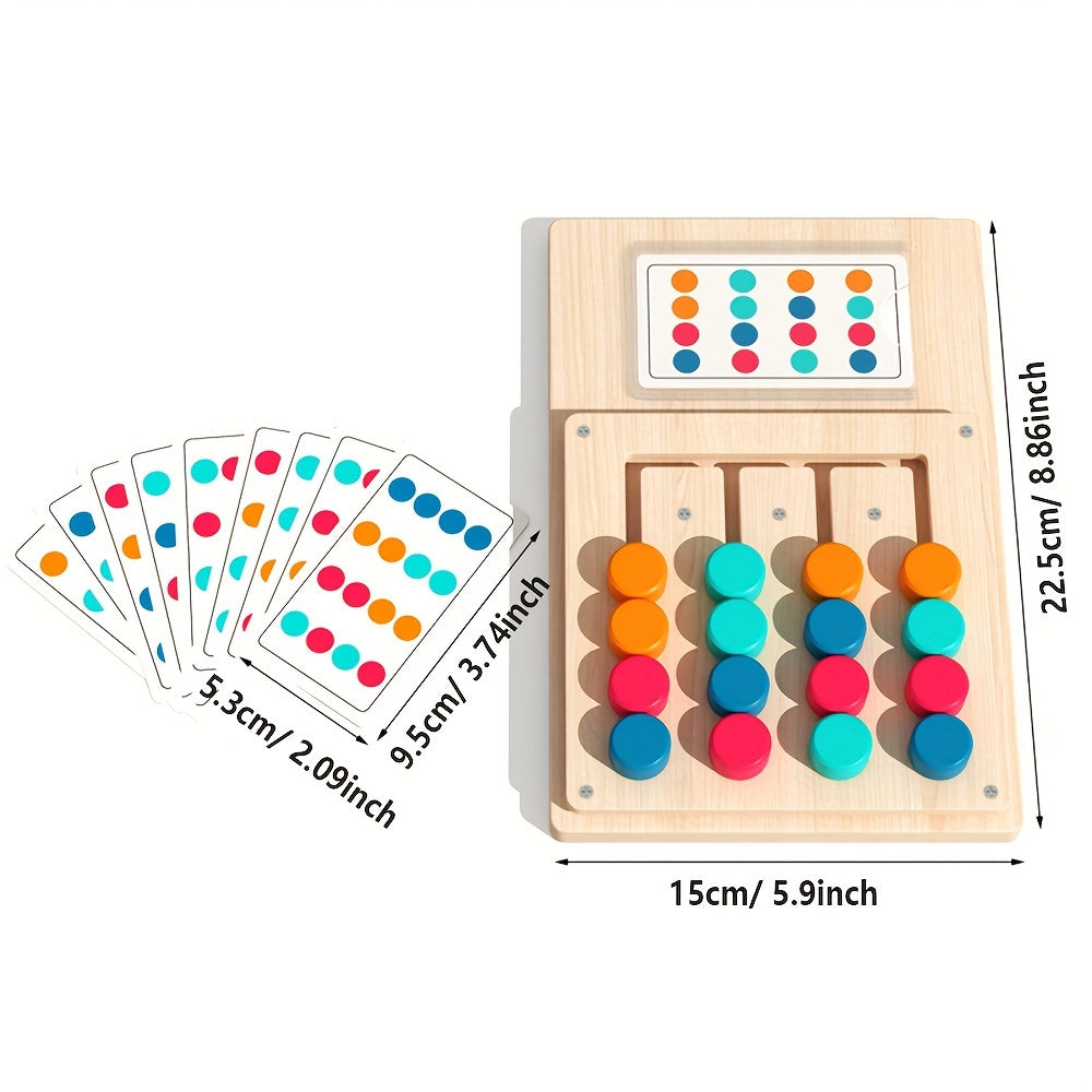 Jeu de puzzle en bois à quatre couleurs pour enfants et adultes - Casse-tête logique STEM pour améliorer la concentration, la coordination œil-main et la pensée critique, jeu de société éducatif en famille, cadeau d'anniversaire et de vacances