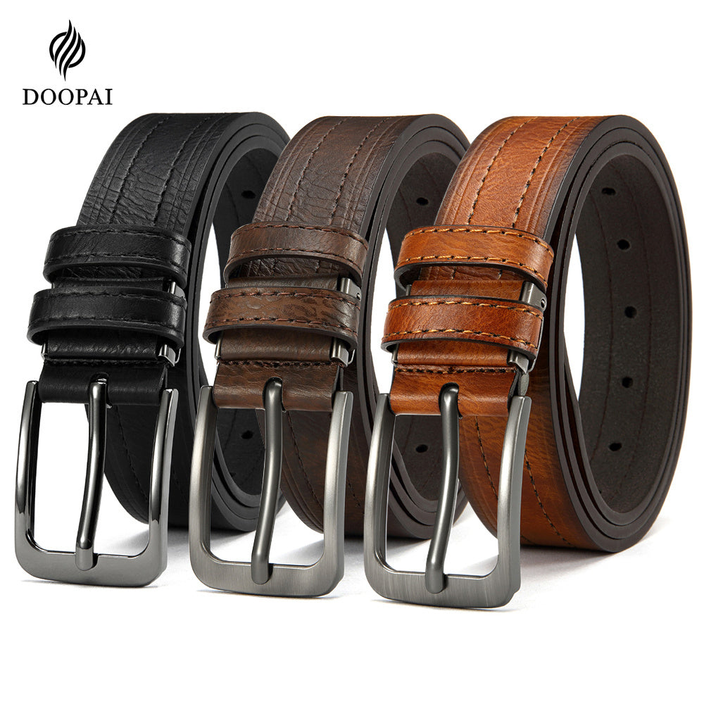 Coffret cadeau de 3 ceintures en cuir pour homme, 3,2 cm, ajustables, style classique pour pantalon habillé ou jean, cadeau idéal pour Noël ou Thanksgiving