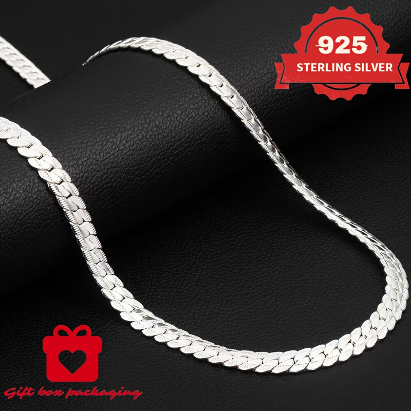 Collier chaîne serpent en argent sterling 925 fait main pour hommes et femmes – Maille serpentine délicate, coffret cadeau inclus, 45–60 cm, cadeau idéal pour un anniversaire, Noël et la Saint-Valentin (6,25 g)