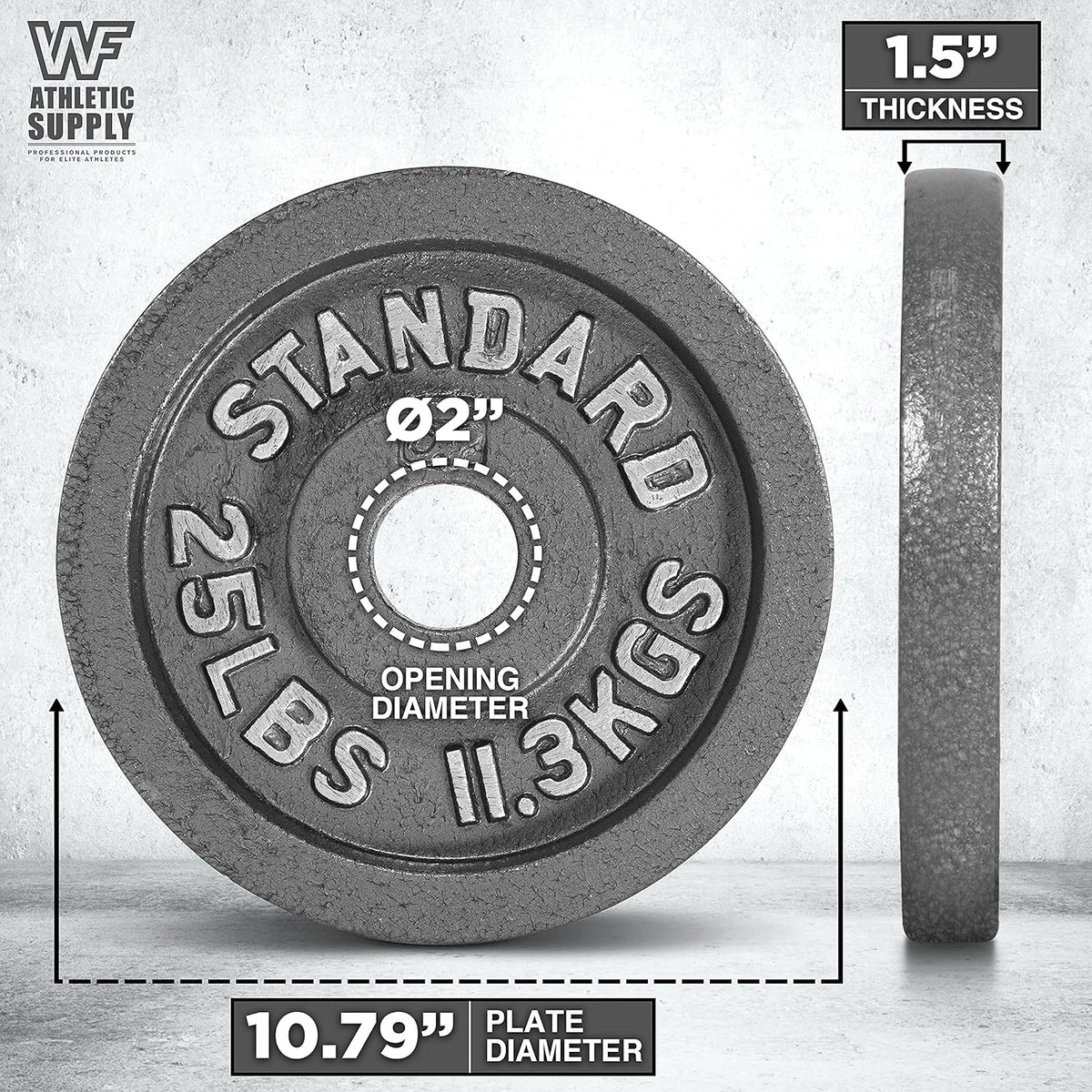 Disques de musculation en fonte, alésage 2 pouces, finition émaillée, pour musculation, haltérophilie, powerlifting, home gym, barre olympique, 2,5, 5, 10, 25, 35, 45, 100 lb
