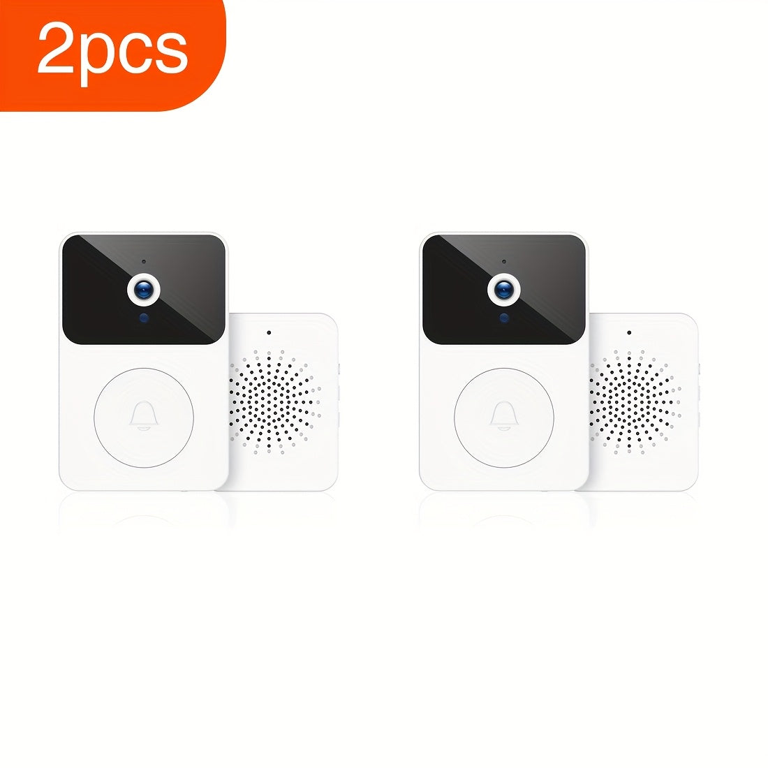Sonnette vidéo sans fil avec caméra HD, vision nocturne, alertes de mouvement et audio bidirectionnel – Sonnette WiFi intelligente, visualisation mobile à distance, changeur de voix, batterie rechargeable, 2,4 GHz, sécurité domestique