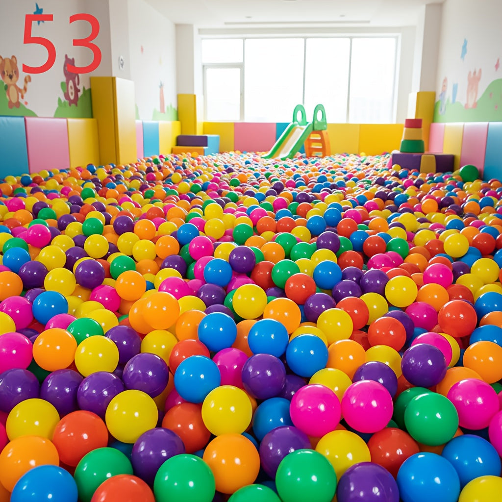 53 balles de piscine à balles arc-en-ciel pour enfants - Balles océaniques vibrantes pour tente de jeu, pataugeoire et jeux d'eau, balles en plastique sans BPA, jouet unisexe pour tout-petits, cadeau d'anniversaire, de Noël ou d'Halloween