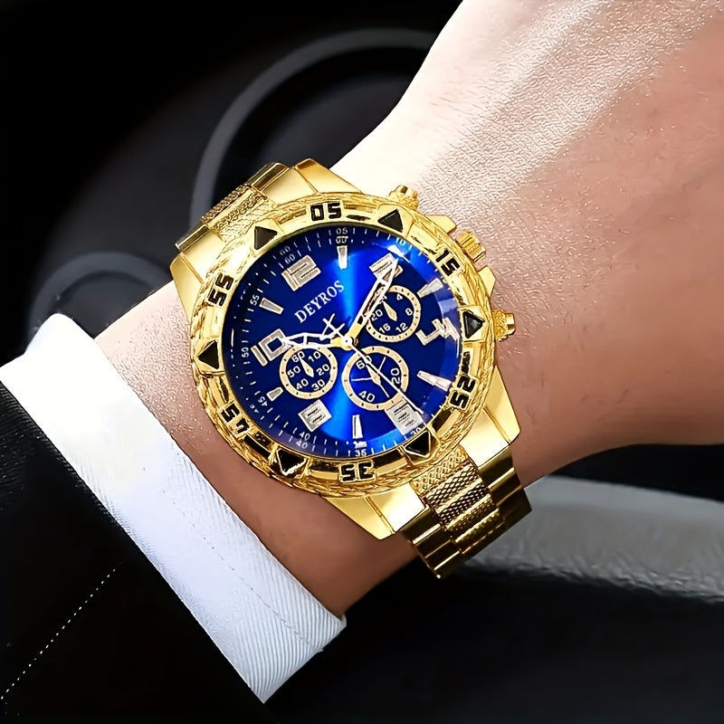 Coffret de 2 montres à quartz pour homme – Boîtier en acier inoxydable et bracelet en silicone, cadran rond classique, style décontracté et professionnel, coffret cadeau de montres sportives pour hommes, ensembles A B C D disponibles