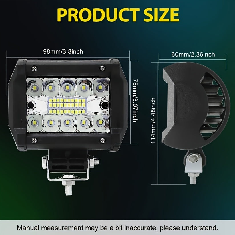Kit de barres lumineuses LED tout-terrain – 2 barres LED de 10 pouces + 4 projecteurs de 4 pouces pour Jeep, camion, SUV, conduite tout-terrain 4x4, phares de travail étanches blanc brillant, installation facile (batterie non incluse)
