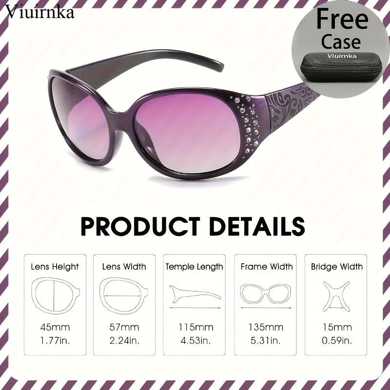 Lunettes de soleil œil-de-chat à strass pour femme – Lunettes avec protection UV et ornements floraux, monture légère pour la plage, la conduite, l'extérieur, le style urbain et les vacances, accessoire de mode tendance en cadeau