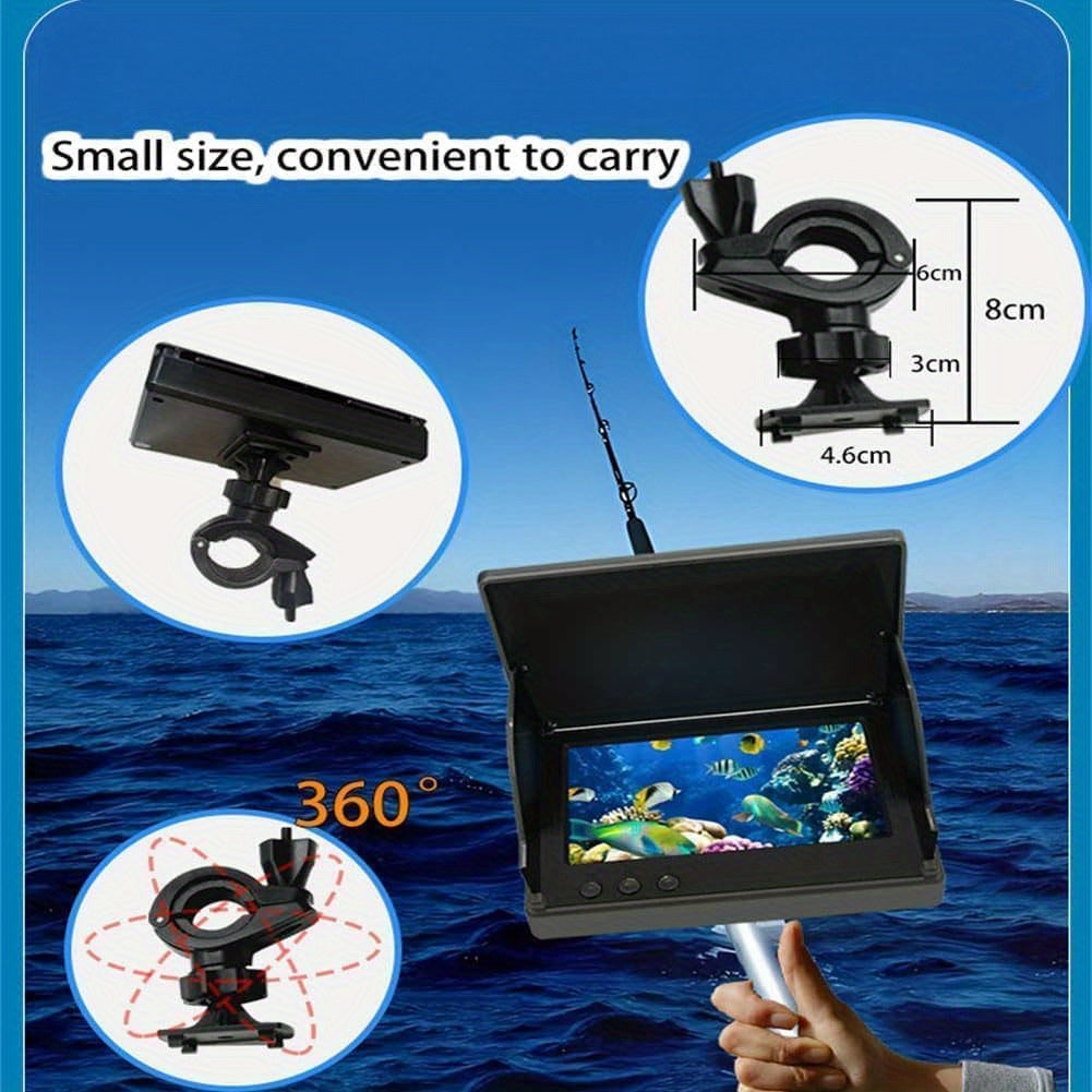 Détecteur de poissons avec caméra sous-marine HD, écran 4,3 pouces, objectif grand angle 140 degrés, lumière attractive pour poissons, kit de visionnage de pêche portable pour la pêche sur glace, en lac et en rivière