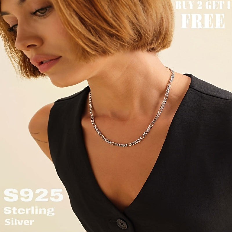 Collier chaîne Figaro en argent sterling 925 – 6 mm de large, 18 à 24 pouces, unisexe pour hommes et femmes, coffret cadeau inclus – Chaîne en argent classique pour un usage quotidien et offrir en cadeau