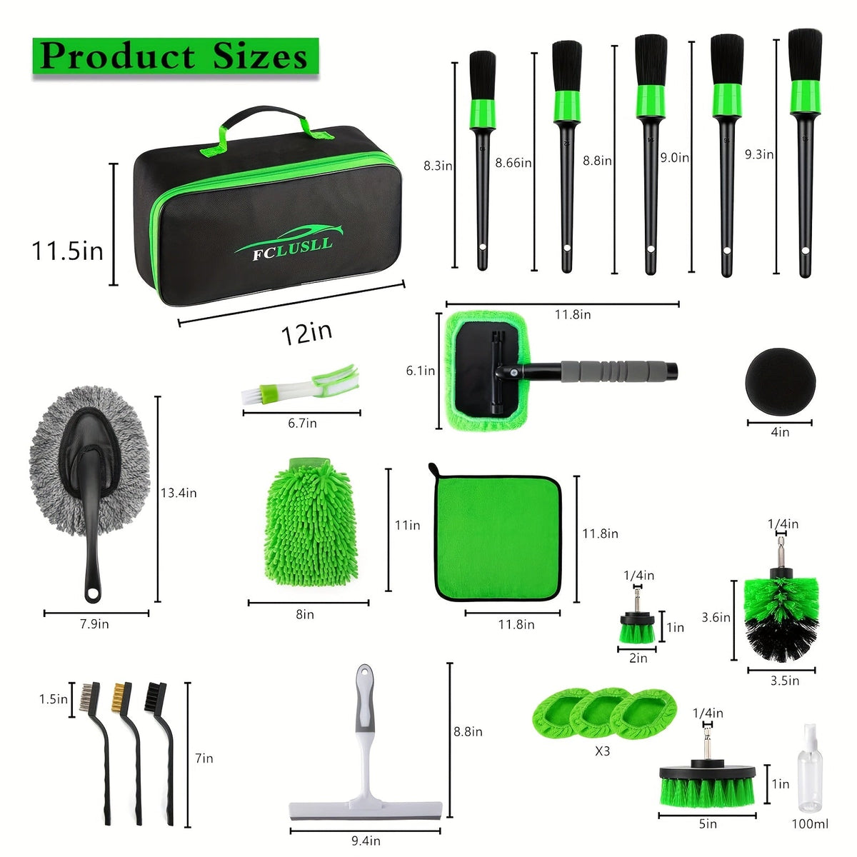 Kit de nettoyage automobile 17-35 pièces – Aspirateur portable, outil de nettoyage de pare-brise, jeu de brosses pour perceuse et ensemble de brosses pour habitacle pour un detailing complet, cadeau de fêtes pour la famille et les amis