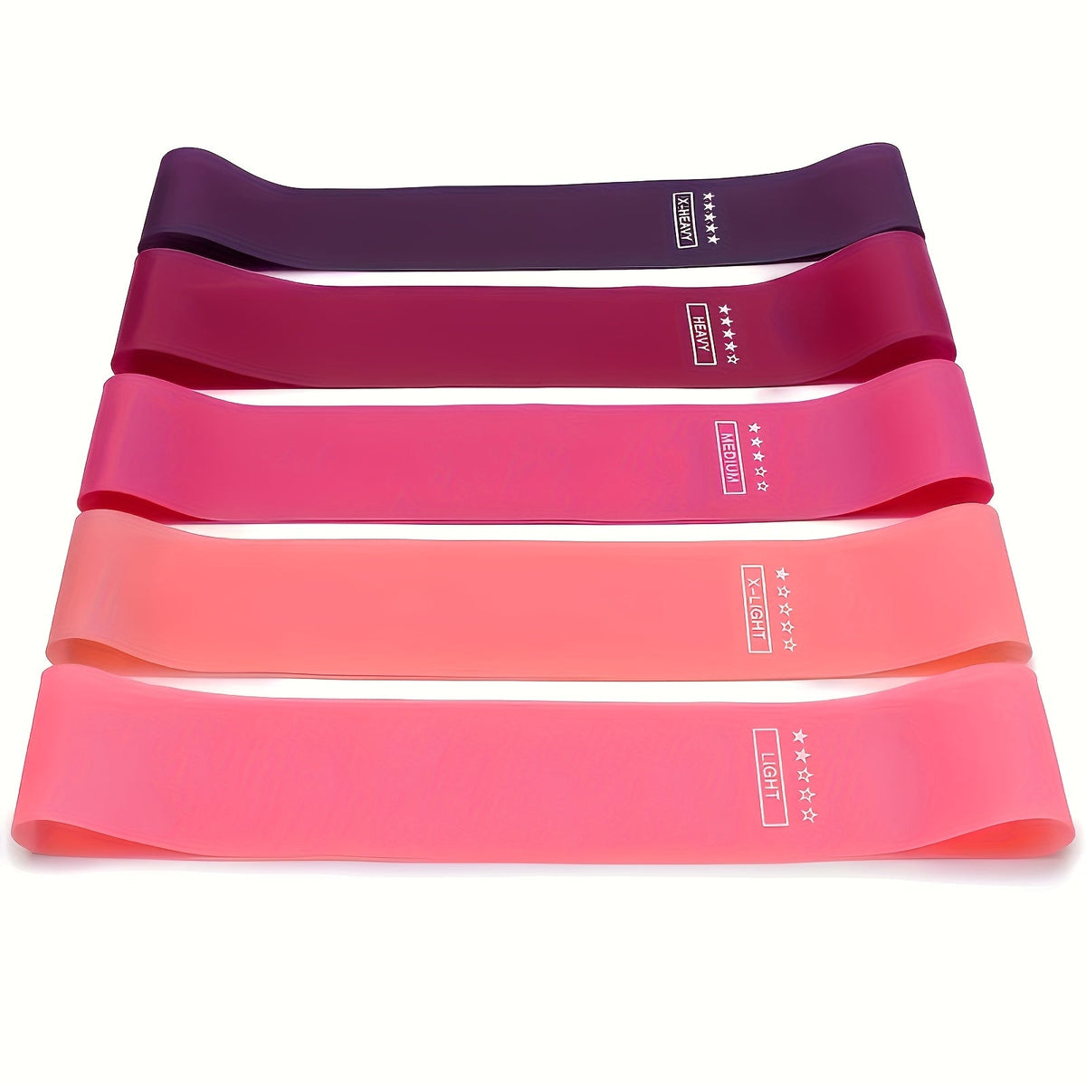Kit de bandes de résistance 10-11 pièces en TPE pour femmes – Ensemble d'entraînement complet pour yoga, Pilates, gym et musculation, bandes d'exercice robustes pour squats profonds et étirements, rose avec sac de rangement
