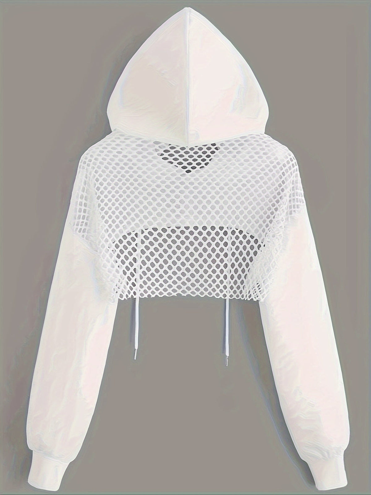 Sweat à capuche Y2K pour femme, pull court à manches longues avec cordon de serrage, haut de mode urbaine décontractée, noir, XS S M L XL XXL