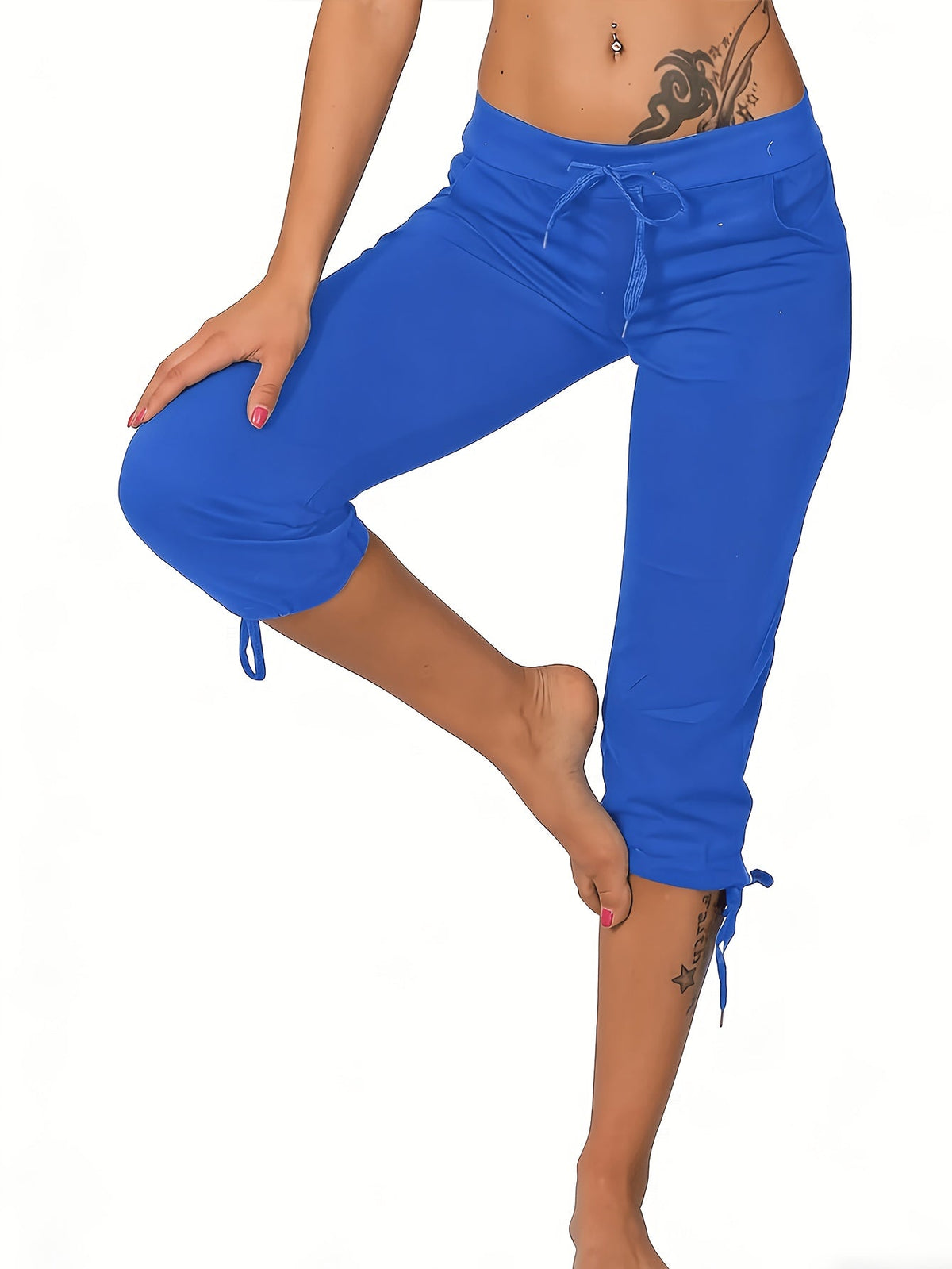 Lot de 4 pantalons courts légers pour femme – Pantacourts amples à taille cordon, bas d'été décontractés et respirants, tailles S-XXL, assortiments de couleurs variés
