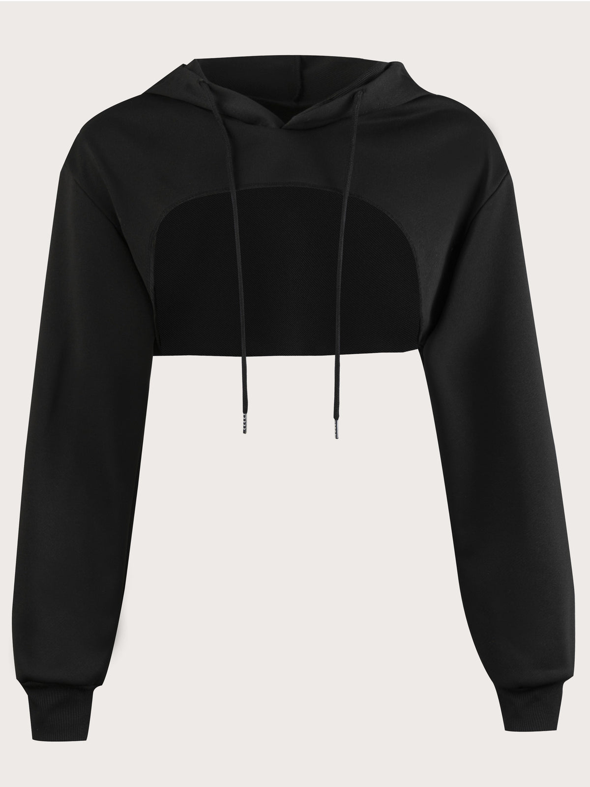 Women's Super Short Crop Hoodie β Drawstring Hood Dipped Hem 100% Polyester Casual Pullover Top for Fall & Winter