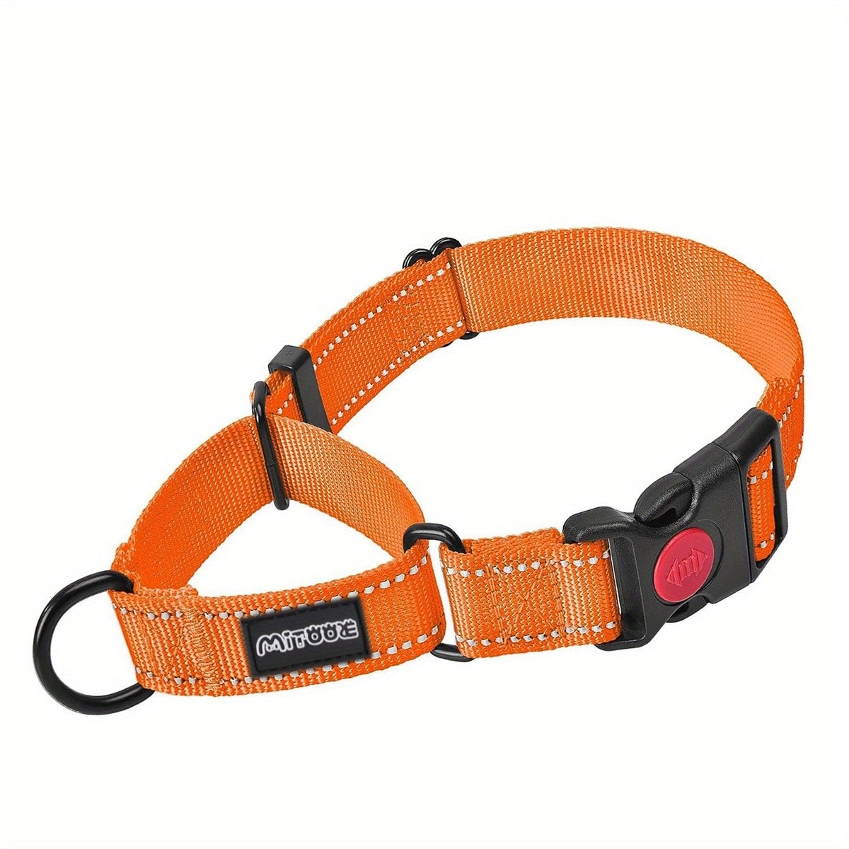 Collier pour chien réfléchissant avec boucle de sécurité verrouillable - 2,5 cm de large, réglable pour chiens de petite, moyenne et grande taille, collier de dressage avec visibilité nocturne