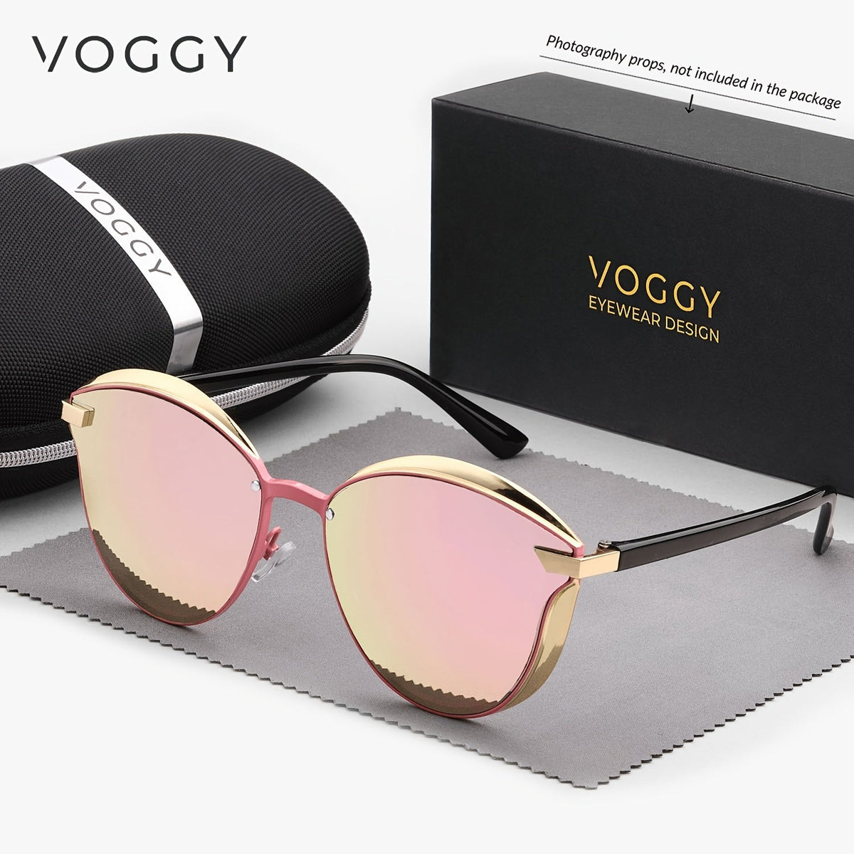 Lunettes de soleil rétro polar isées VOGGY avec protection UV400 pour hommes et femmes – Monture en métal légère, verres miroités, 8 couleurs, idéales pour la conduite, la randonnée, le cyclisme, la pêche et les voyages, coffret cadeau inclus