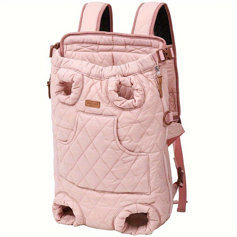 Sac à dos de transport frontal pour petits et moyens chiens - Porte-chien ventral mains libres avec pattes à l'extérieur, sac de transport ajustable pour randonnée et vélo, taille unique, 5 couleurs : rose, vert, noir, beige, gris