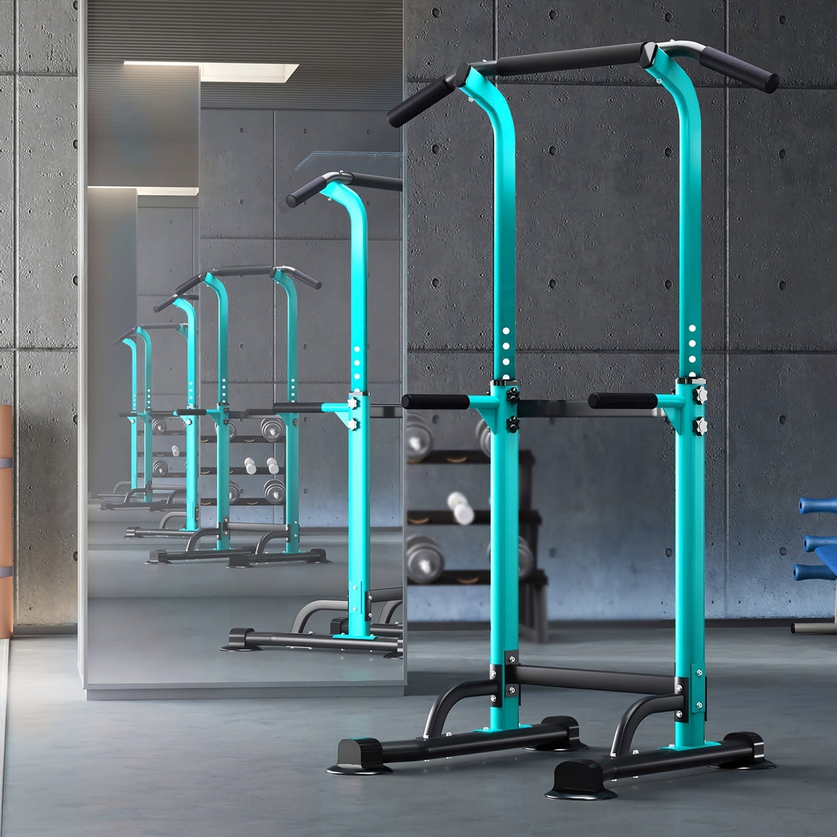 Station de musculation avec barre de traction, 10 hauteurs réglables, capacité de 150 kg, entraînement complet du corps pour salle de sport à domicile – Rose Noir Rouge Jaune Bleu Orange Vert