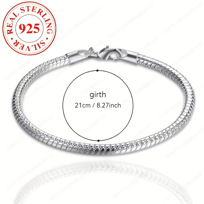 Lot de 2 bracelets chaîne serpent en argent sterling 925 pour femme – Bijoux bohème vintage pour couple, cadeau élégant pour la Saint-Valentin, la fête des Mères, un anniversaire, une célébration romantique