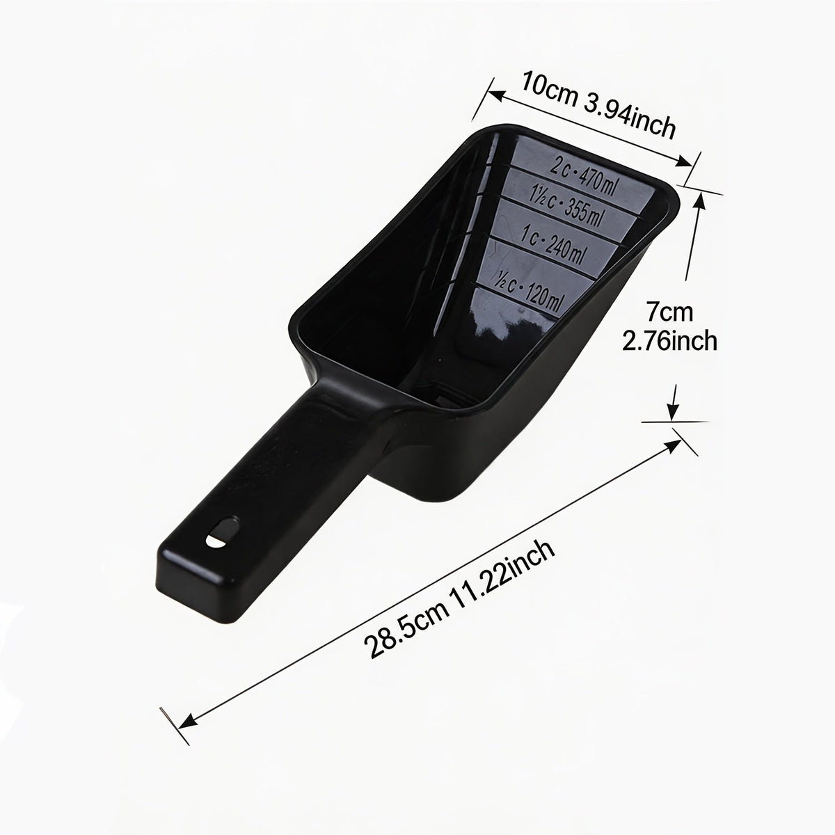 Cuillère doseuse pour nourriture pour animaux avec graduations – Pelle de contrôle des portions en plastique lavable au lave-vaisselle pour chiens et chats, outil de nourrissage précis et portable, 1 ou 2 pièces, noir gris bleu rouge