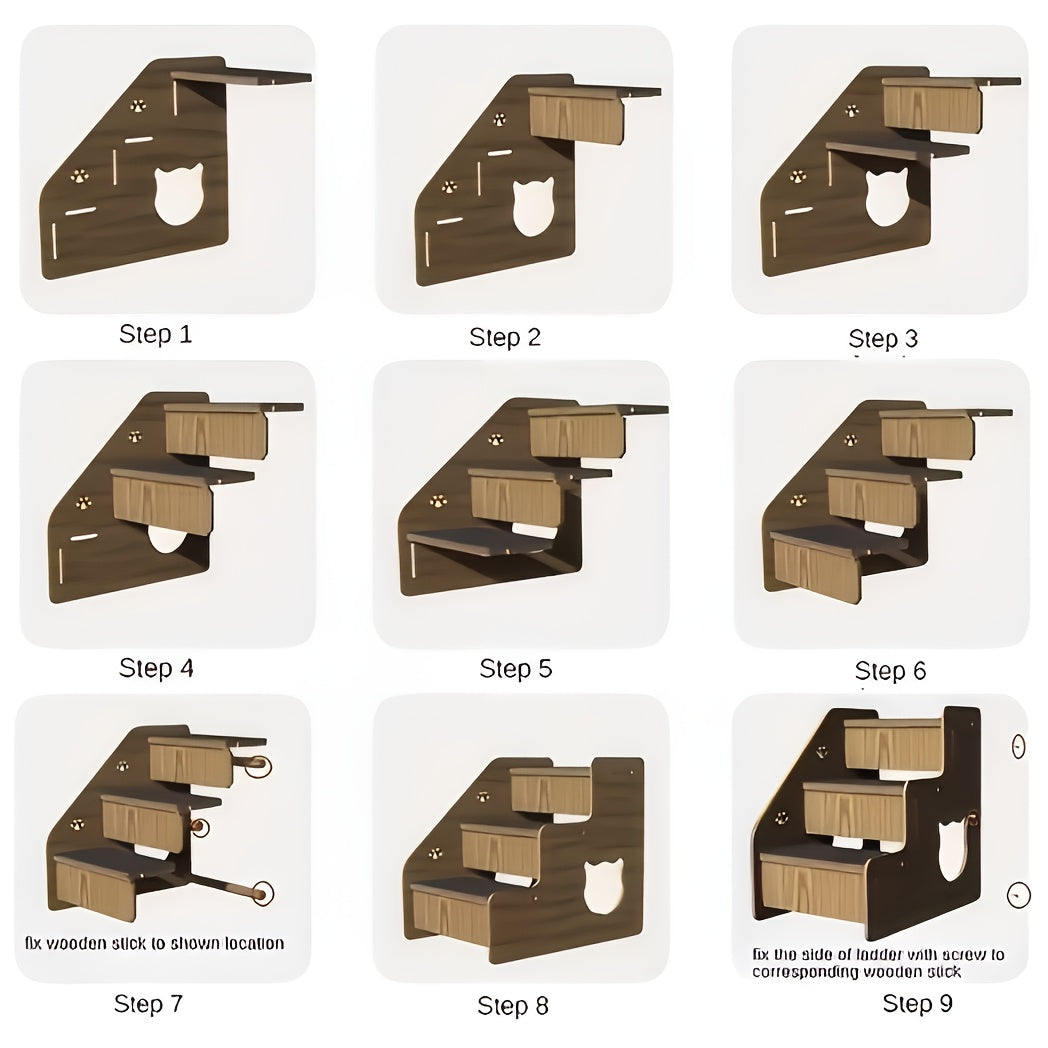 Escalier antidérapant pour chien et chat pour lit et canapé - Escaliers pour animaux à 3 ou 5 marches avec rampes de sécurité et design en pente, 38 cm de hauteur pour petits chiens, chats et animaux âgés, escalier léger et portable