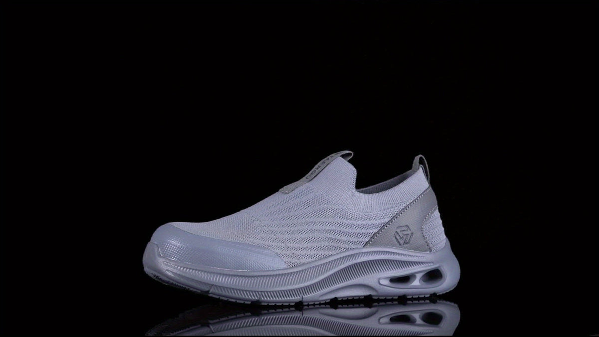 Chaussures de sécurité pour hommes à embout en acier, légères et à enfiler, baskets de sécurité résistantes à la perforation, mocassins antidérapants, noir gris bleu, tailles US 5,5-14