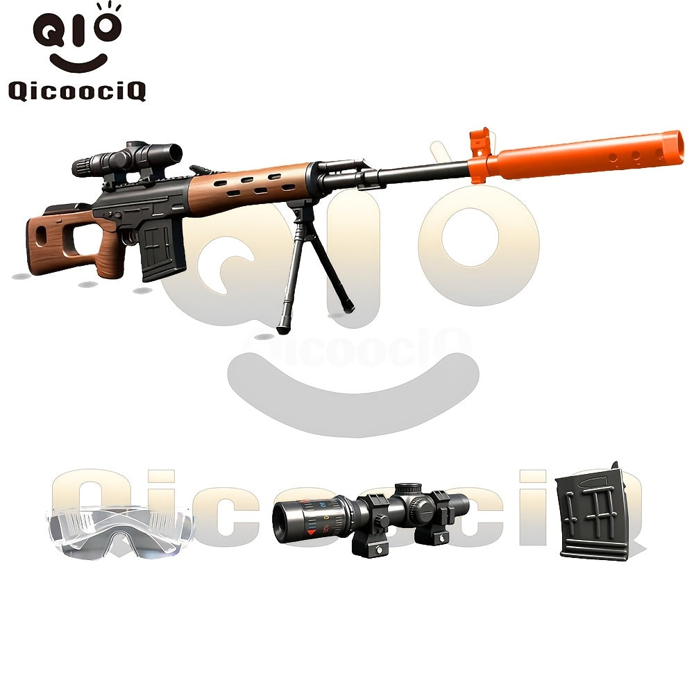 Pistolet électrique à billes d'eau - Jouet lanceur automatique de billes type SVD, portée de 18 mètres, 3 à 5 billes/sec, rechargeable par USB, ABS sécurisé | Cadeau de jeu de tir en plein air pour enfants, adolescents et adultes, anniversaire et Noël