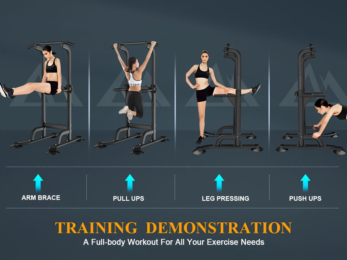 Station de musculation avec barre de traction, 10 hauteurs réglables, capacité de 150 kg, entraînement complet du corps pour salle de sport à domicile – Rose Noir Rouge Jaune Bleu Orange Vert