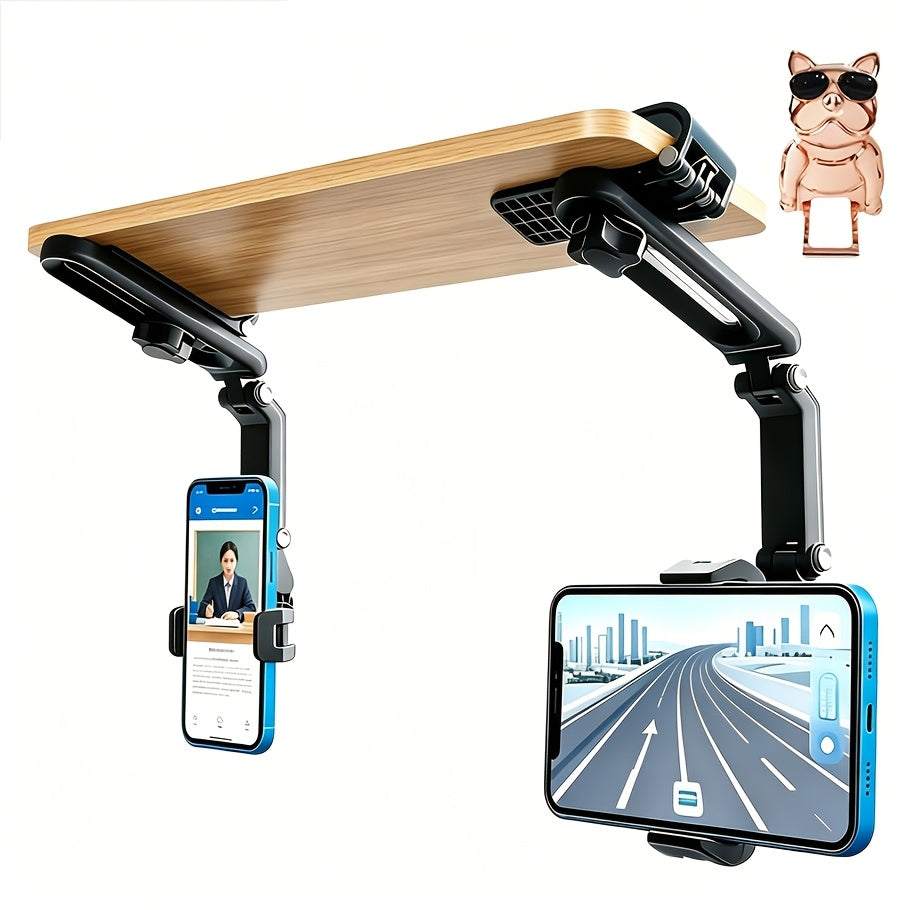 Support de téléphone de voiture, lot de 2, multifonctionnel et universel - Fixation pour tableau de bord, pare-brise et grille d'aération pour la navigation, compatible avec iPhone et Android, idée cadeau idéale